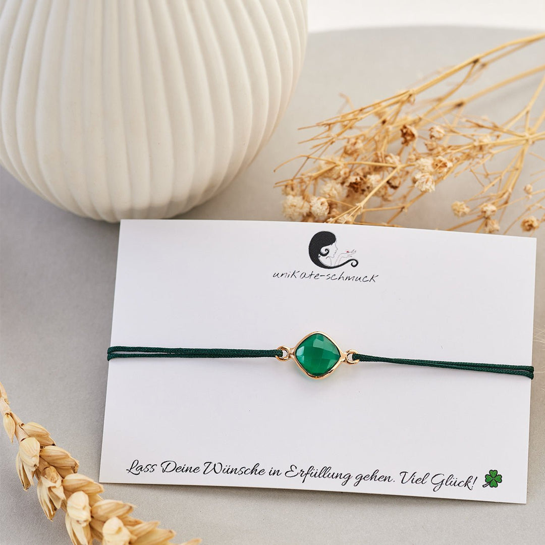 Glücksarmband ONYX GRÜN - UnikateSchmuck