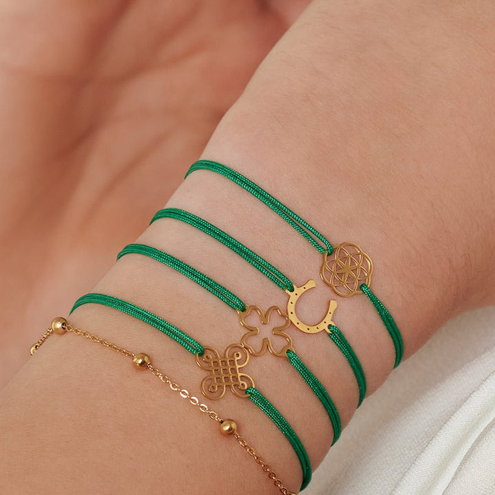 GLÜCKSARMBÄNDER Grassy Green/Gold - UnikateSchmuck