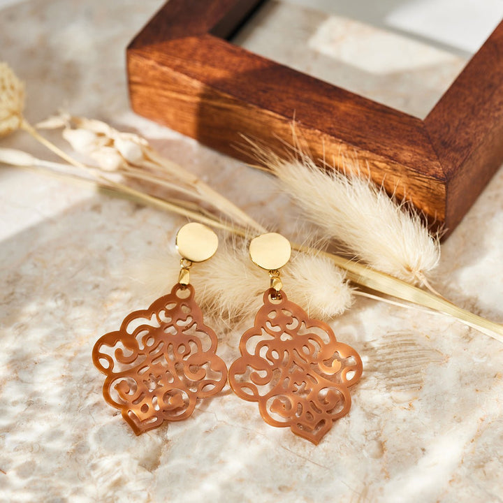 handmade OHRRINGE NAIROBI camel - UnikateSchmuck