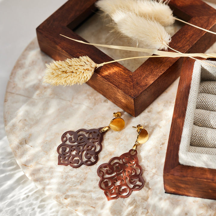 handmade OHRRINGE NAIROBI  chocolate - UnikateSchmuck