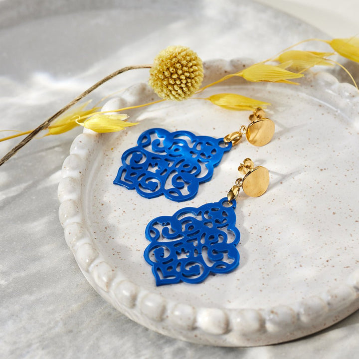 handmade OHRRINGE NAIROBI deep blue - UnikateSchmuck
