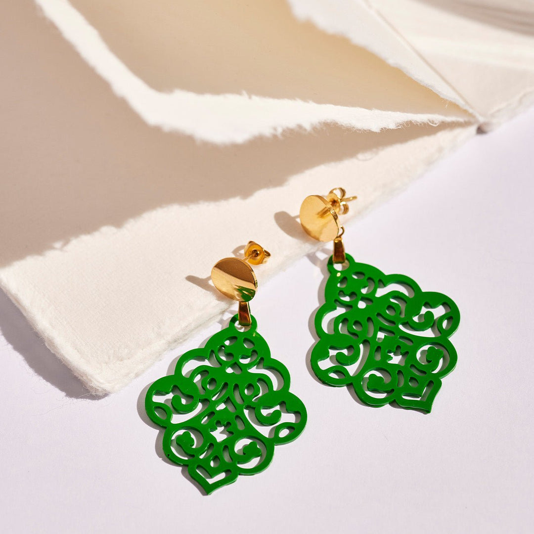 handmade OHRRINGE NAIROBI grassy green - UnikateSchmuck