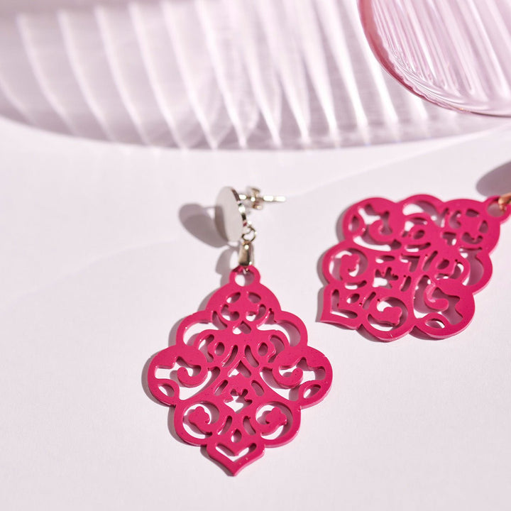 handmade OHRRINGE NAIROBI magenta - UnikateSchmuck
