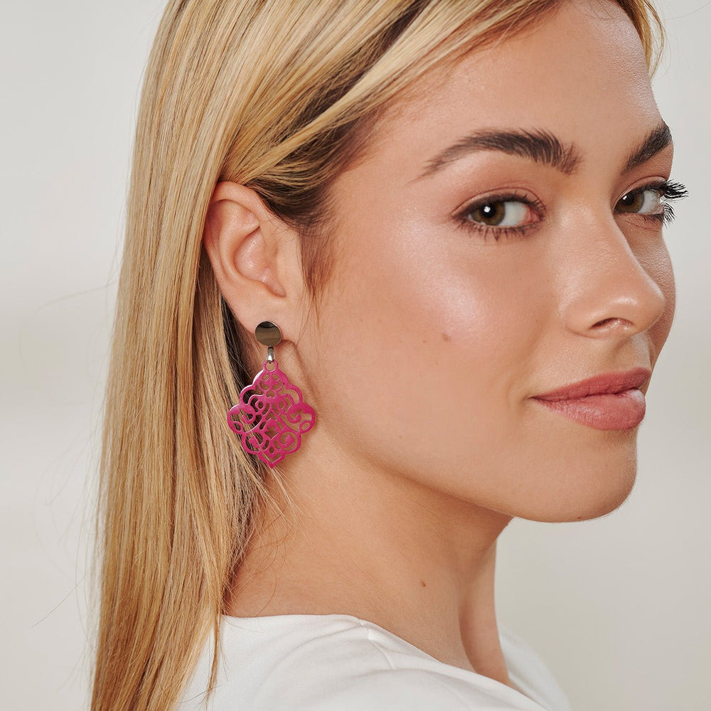 handmade OHRRINGE NAIROBI magenta - UnikateSchmuck