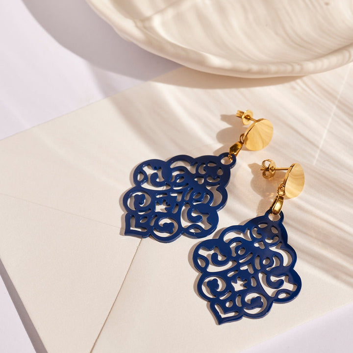 handmade OHRRINGE NAIROBI navy blue - UnikateSchmuck