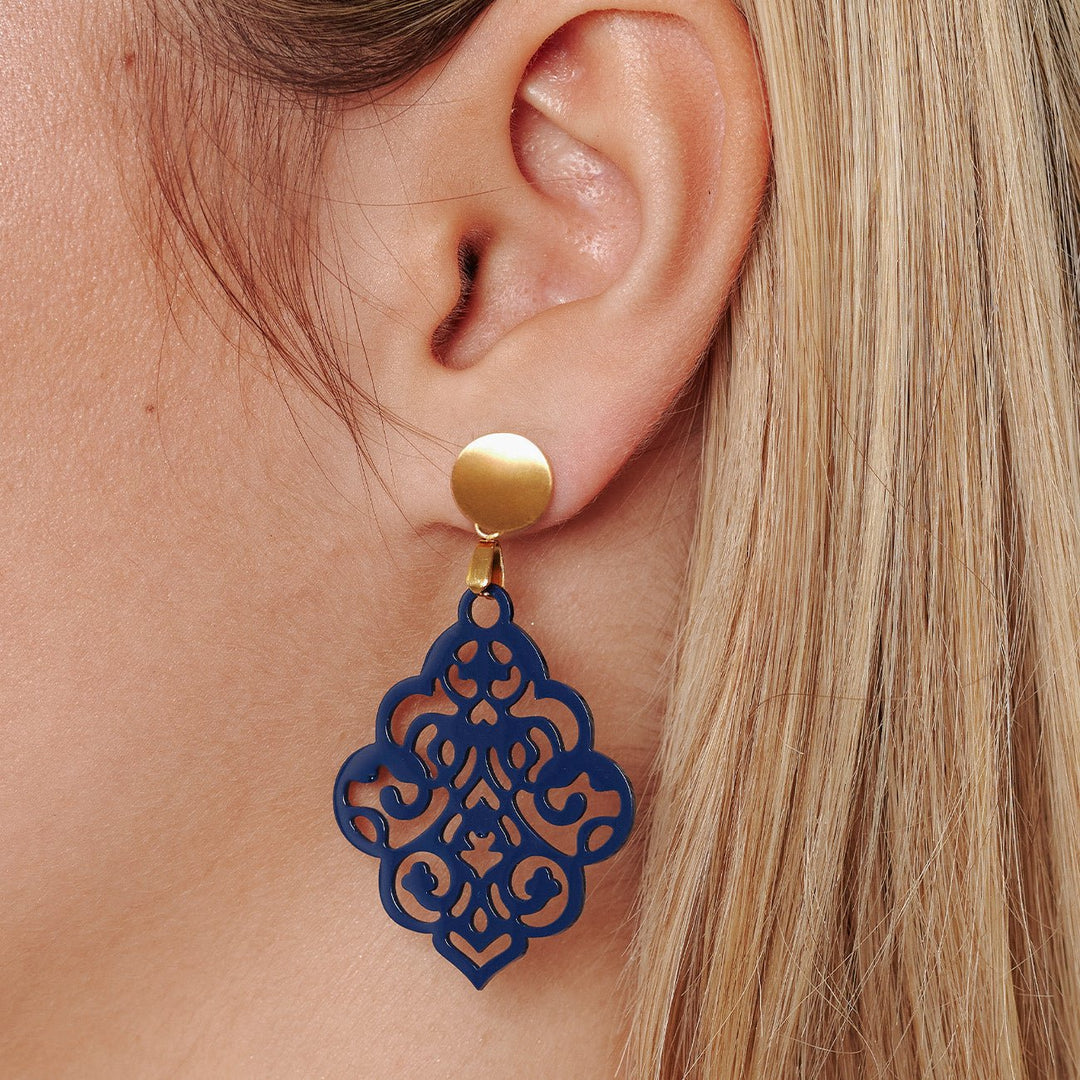 handmade OHRRINGE NAIROBI navy blue - UnikateSchmuck