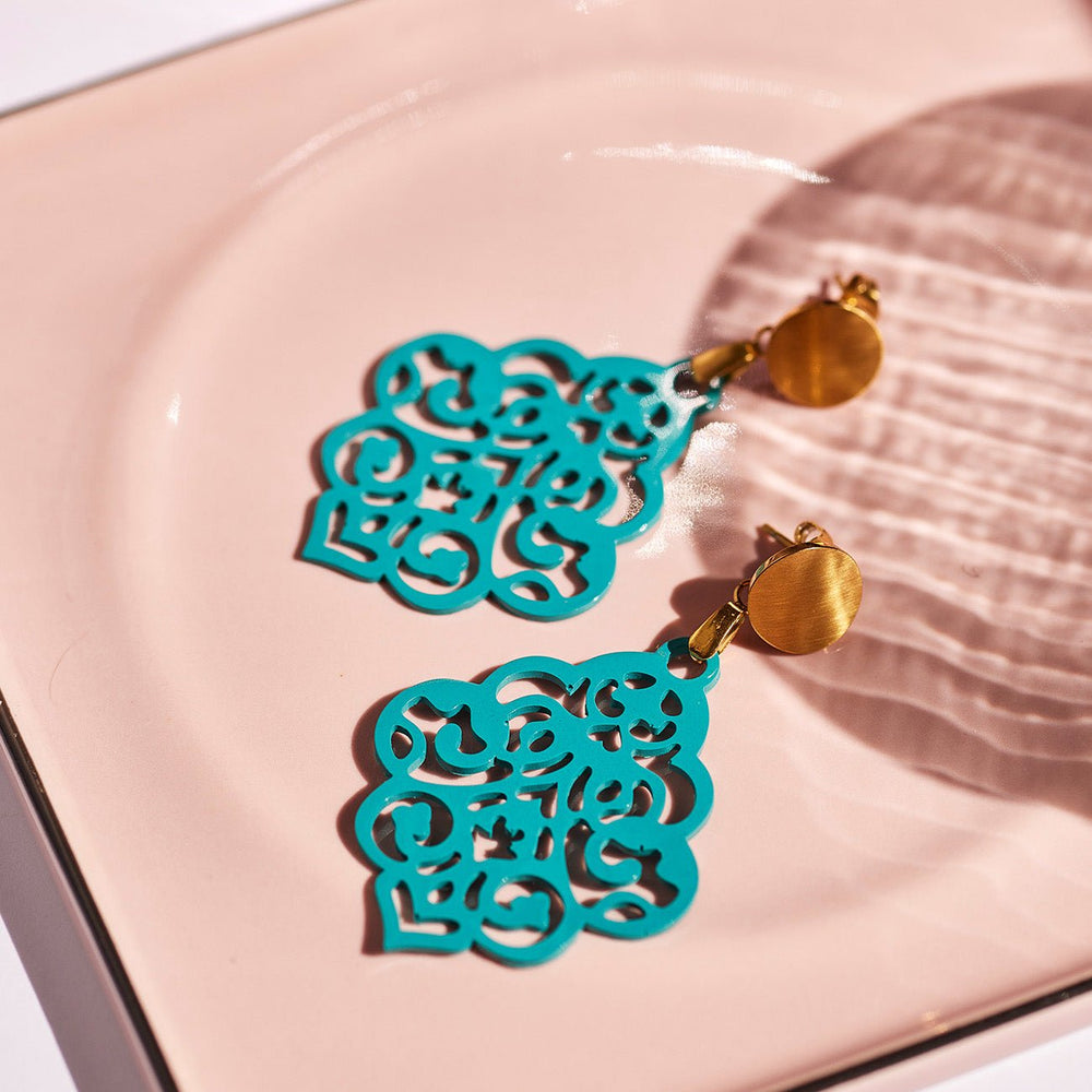 handmade OHRRINGE NAIROBI petrol - UnikateSchmuck