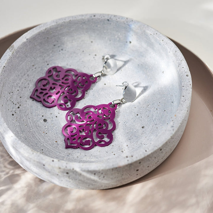 handmade OHRRINGE NAIROBI purple - UnikateSchmuck