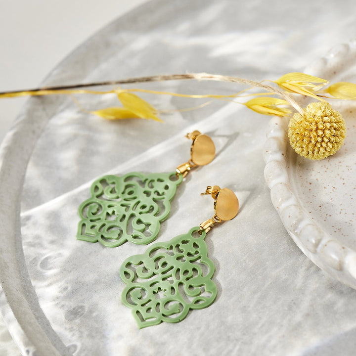 handmade OHRRINGE NAIROBI sage - UnikateSchmuck