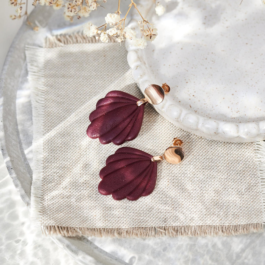 OHRRINGE LILLY handmade wine red - UnikateSchmuck
