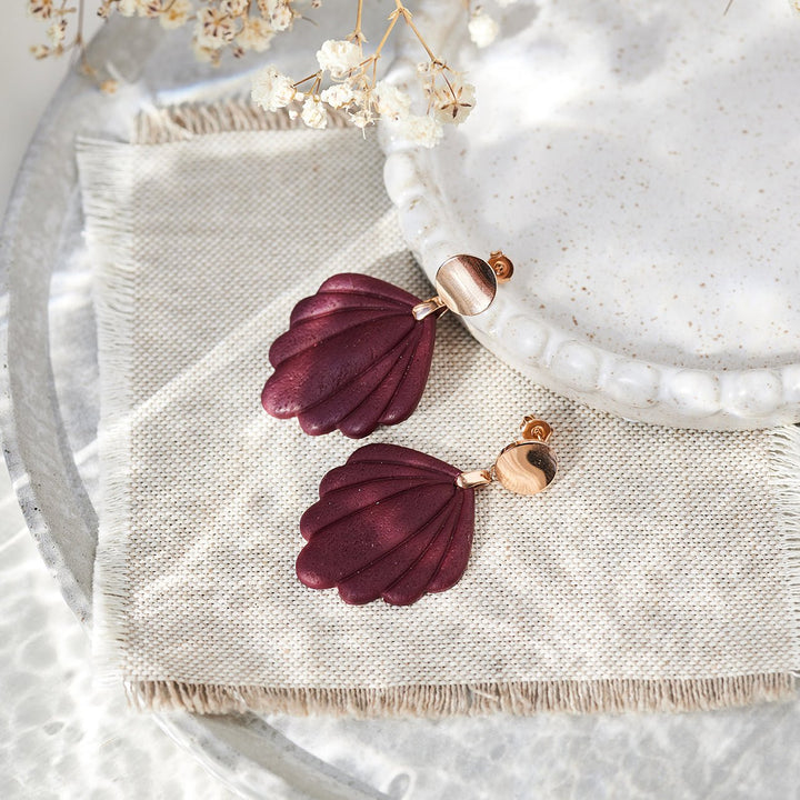 OHRRINGE LILLY handmade wine red - UnikateSchmuck