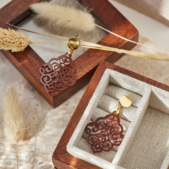 OHRRINGE NAIROBI handmade maroon - UnikateSchmuck