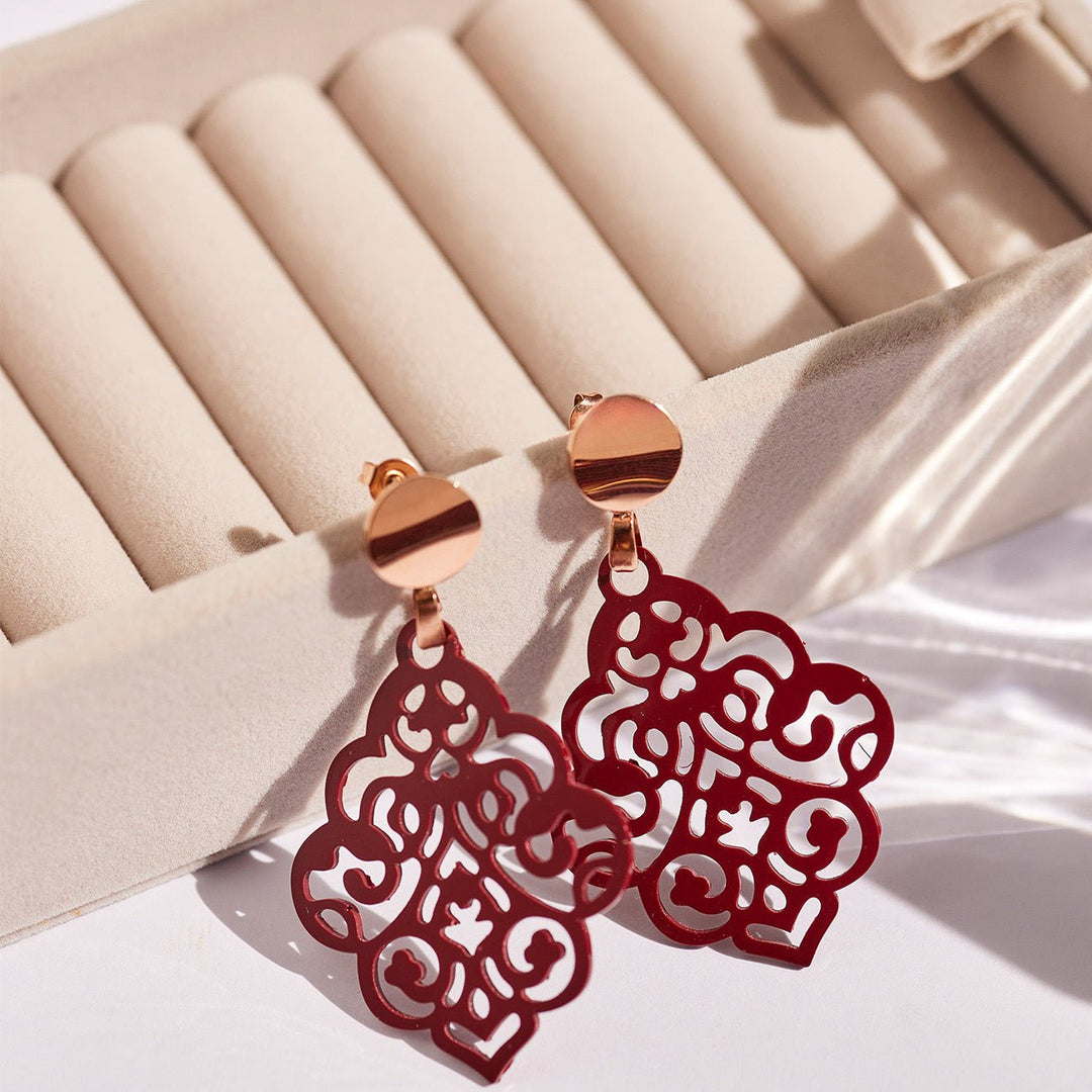 OHRRINGE NAIROBI handmade wine red - UnikateSchmuck